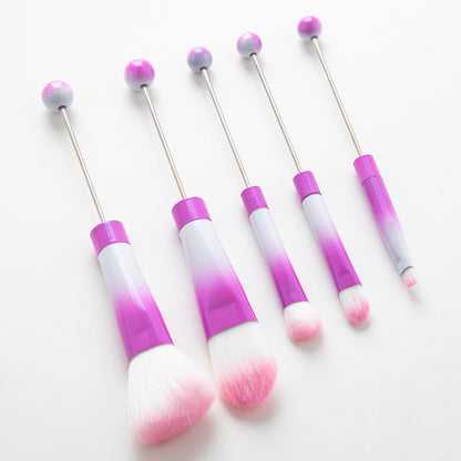 DIY metal handle bead makeup brush（8 dollars per set）