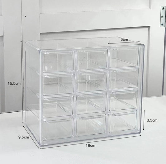 Acrylic containers 12 drawers organization box(don't order with items in live show together)