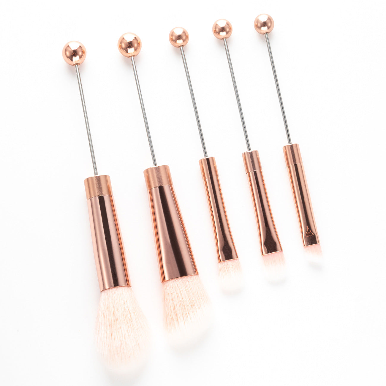 DIY metal handle bead makeup brush（8 dollars per set）