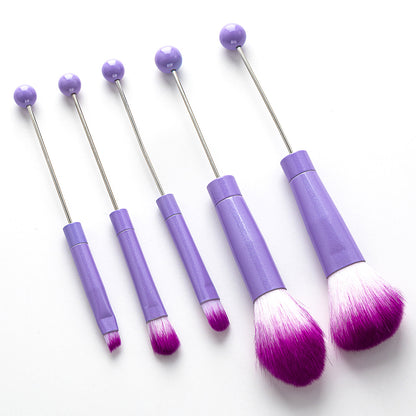 DIY metal handle bead makeup brush（8 dollars per set）