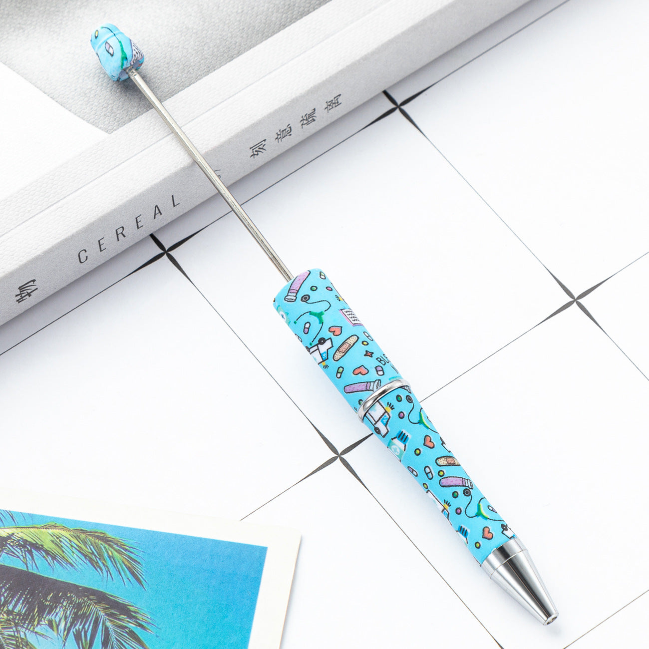 Plastic bead pen DIY plastic Nurse's Day ballpoint pen