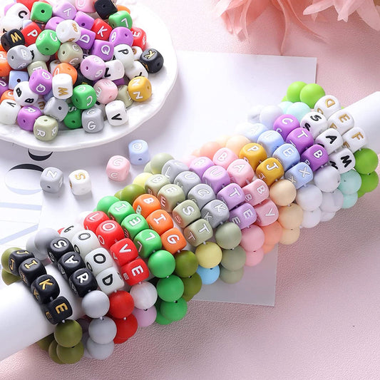 26 English letter silicone beads