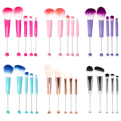 DIY metal handle bead makeup brush（8 dollars per set）