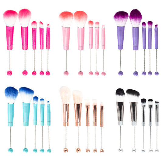 DIY metal handle bead makeup brush（8 dollars per set）