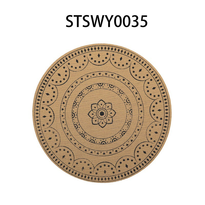 Imitation hemp circular PVC insulation pad coffee