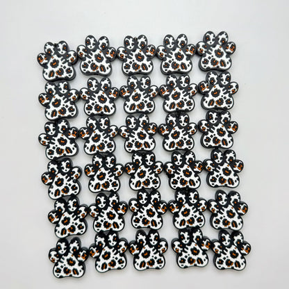 Leopard print dog paw silicone cartoon bead