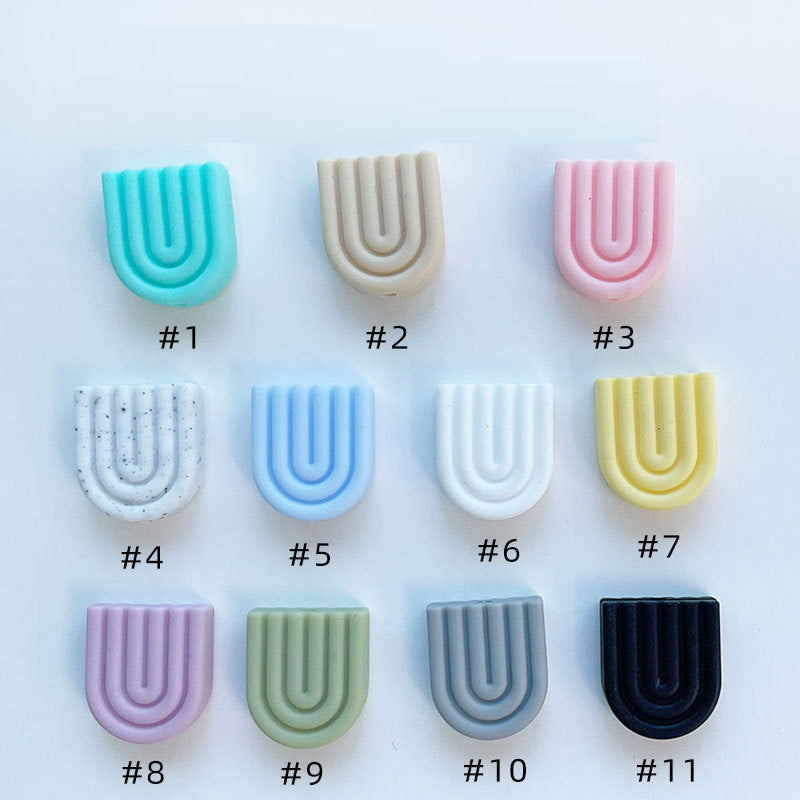 Rainbow silicone beads