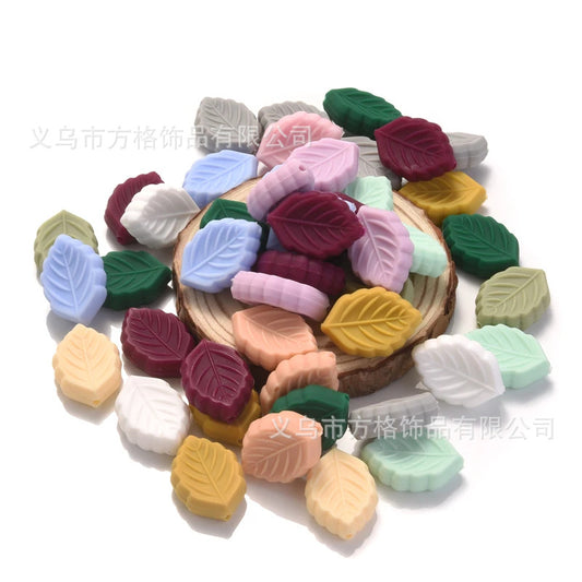 Leaf silicone beads