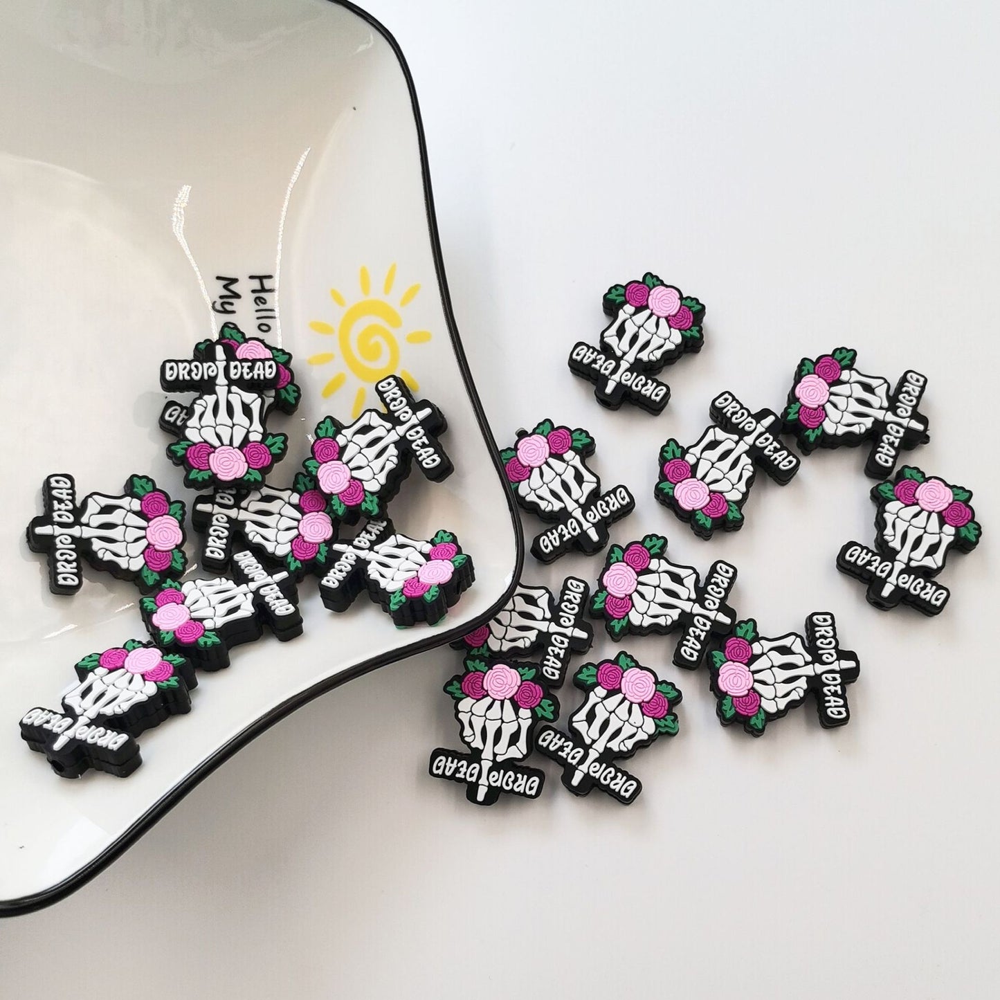 Skeleton finger silicone cartoon bead