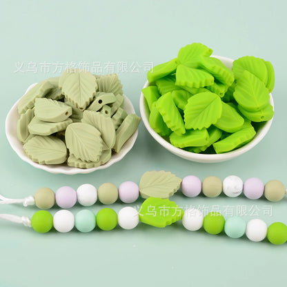 Leaf silicone beads