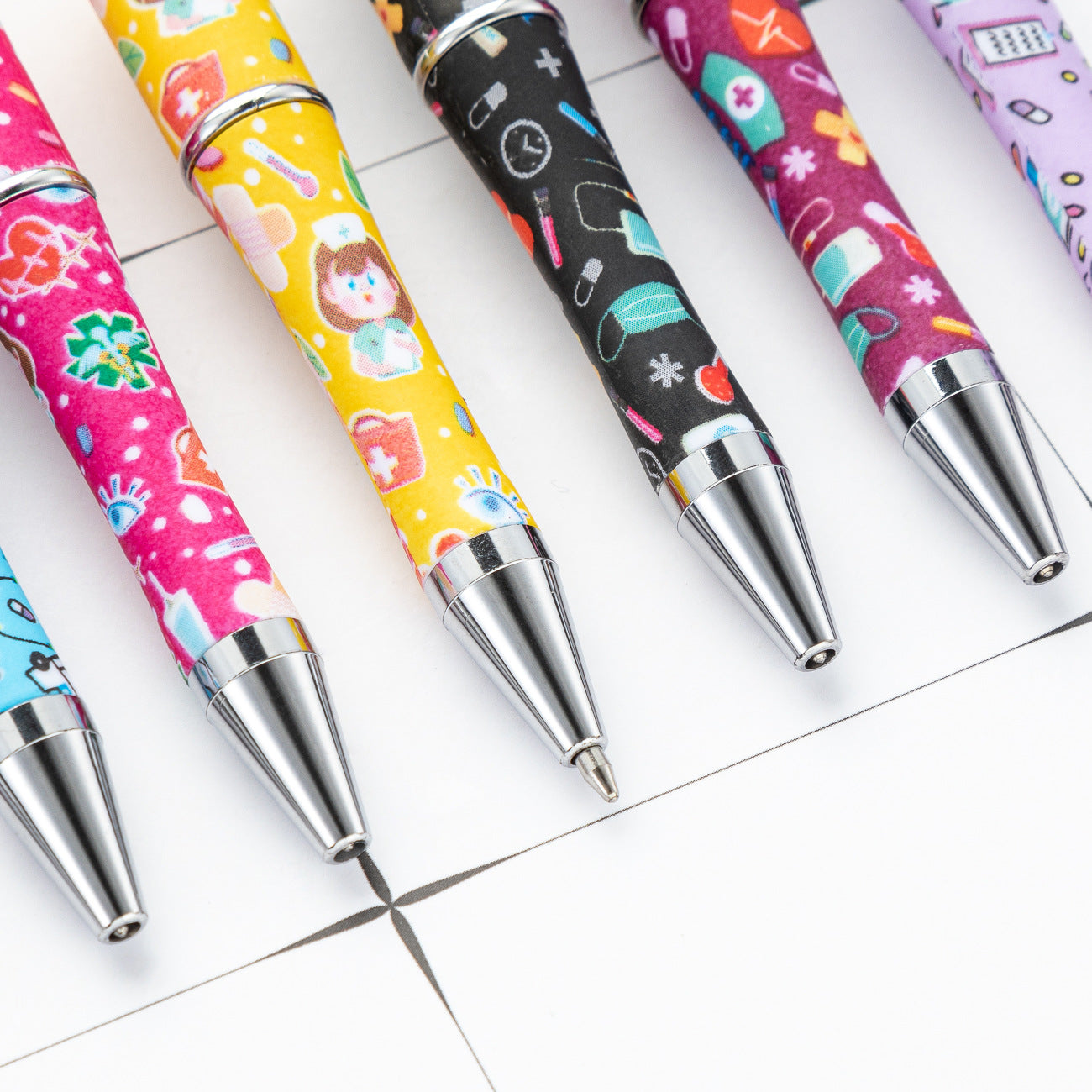 Plastic bead pen DIY plastic Nurse's Day ballpoint pen