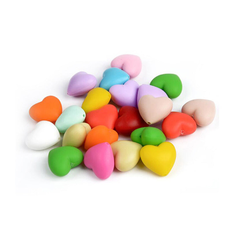 Heart shaped silicone beads