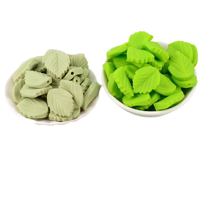 Leaf silicone beads