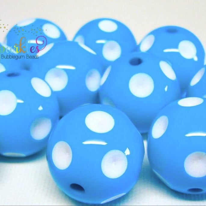 Acrylic beads with lake blue drilled holes