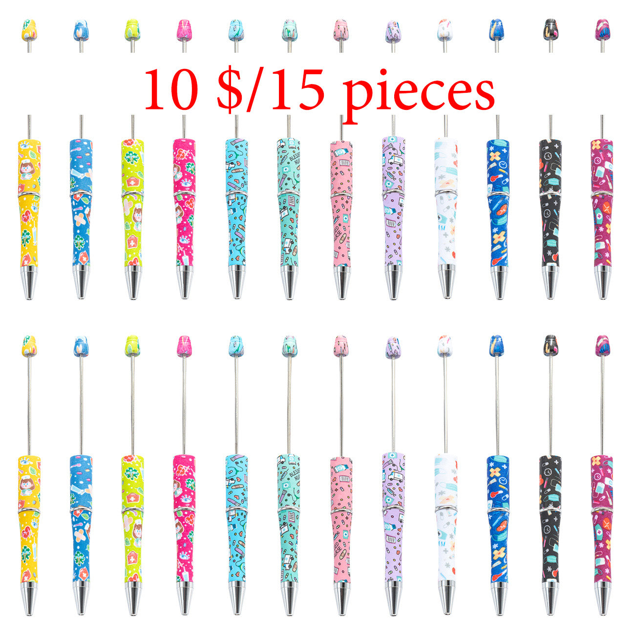 Plastic bead pen DIY plastic Nurse's Day ballpoint pen