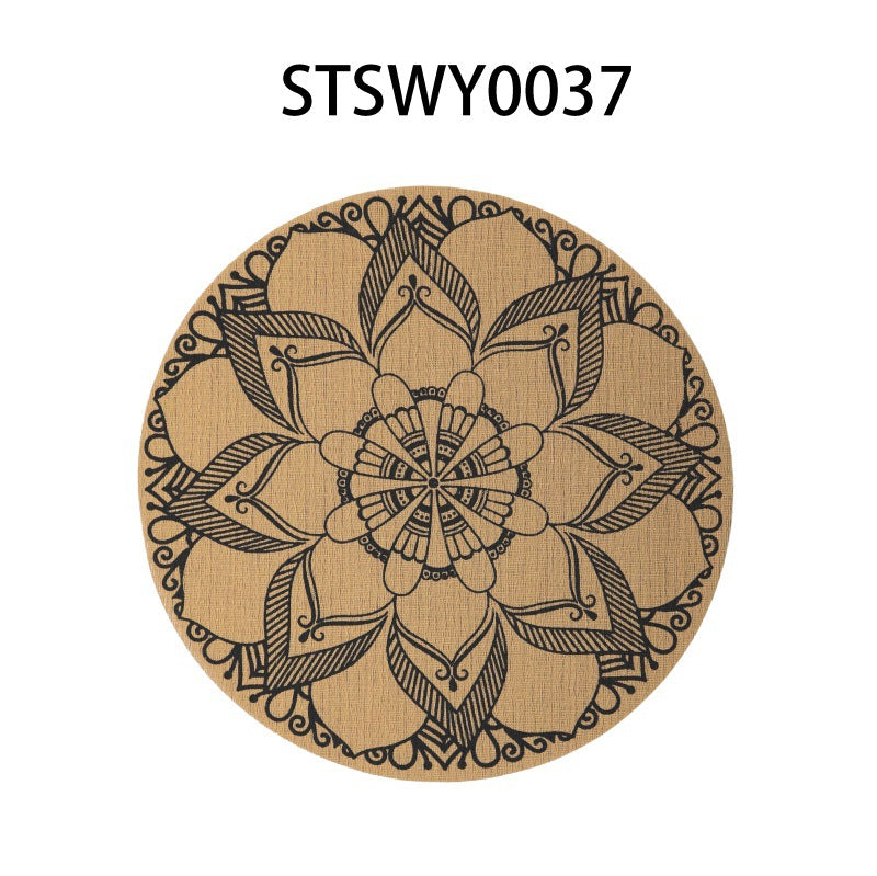 Imitation hemp circular PVC insulation pad coffee