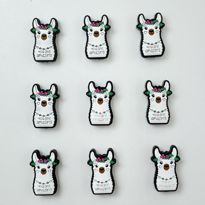 Cute alpaca silicone cartoon bead