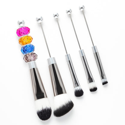 DIY metal handle bead makeup brush（8 dollars per set）