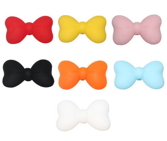 Cartoon bow silicone beads